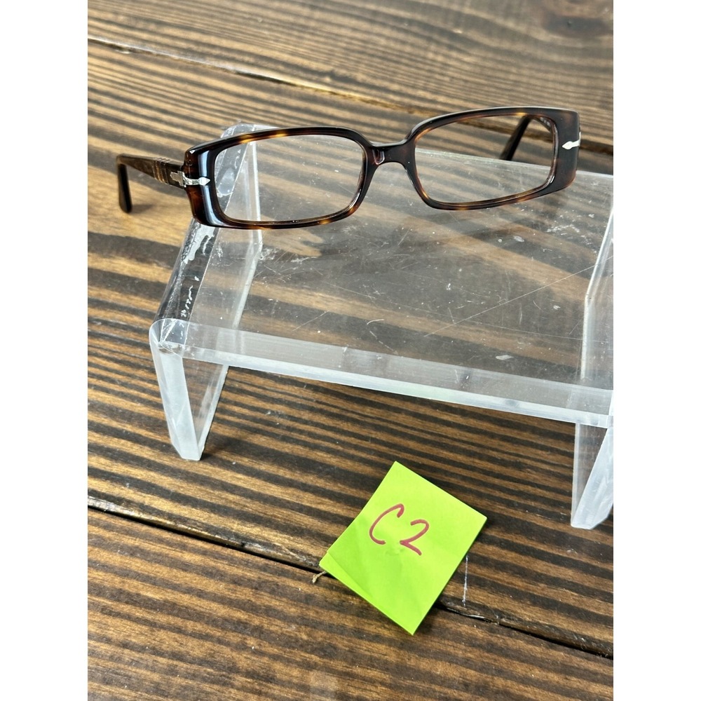 Persol Tortoiseshell Rectangular Eyeglasses frames only - Picture 2 of 7